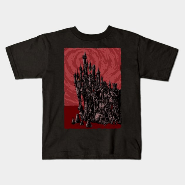 Ghastly Castle Kids T-Shirt by Erikillustrations